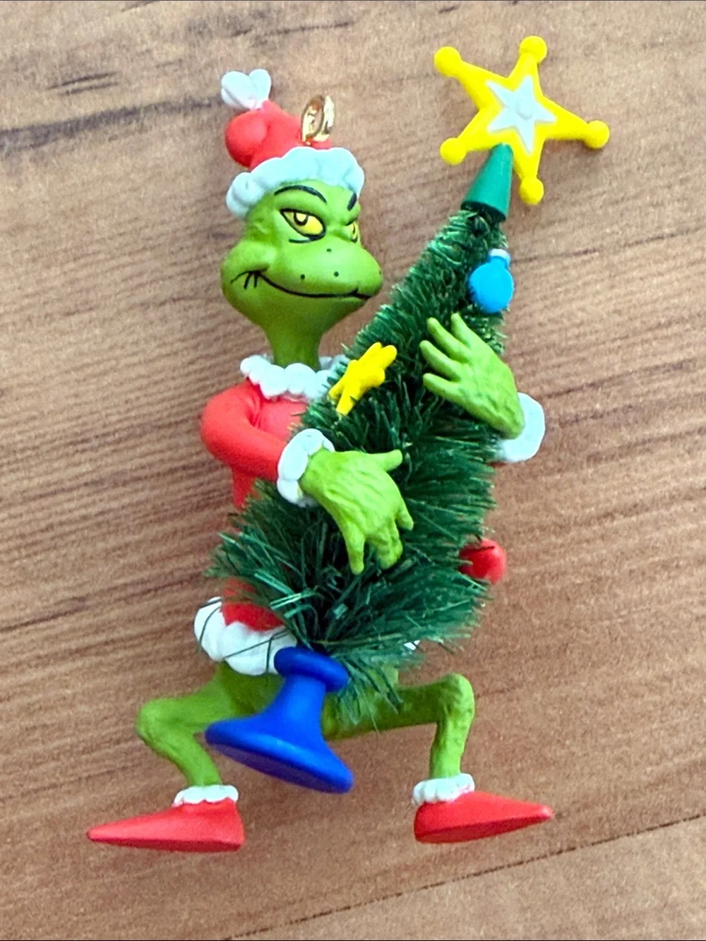 Vintage 2005 Hallmark Dr. Seuss Grinch Tree Napper At Work Christmas Ornament